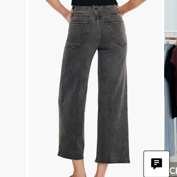 Good American Good Waist Crop Palazzo Jeans Size 12 - Picture 2 of 7